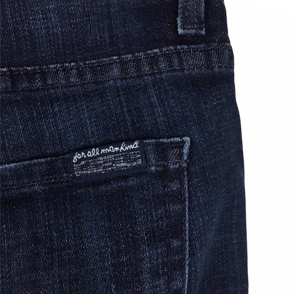 7 FOR ALL MANKIND Jeans Mid Rise Bootcut Dark Wash Stretch Denim Long Size 28 - Picture 6 of 12